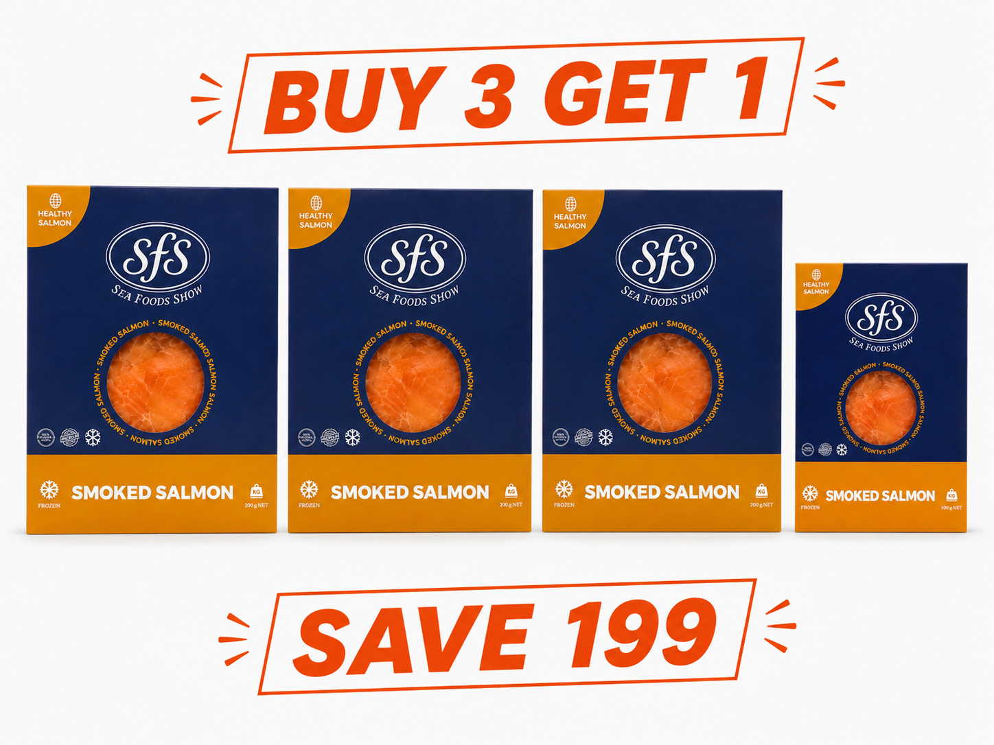 Buy 3 Smoked Salmon Slices 200g Get 100 g FREE